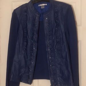 Peter Nygard Navy Large Zippered Jacket